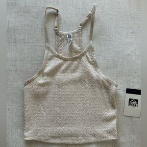 Reef Cream Shirred Tank Top